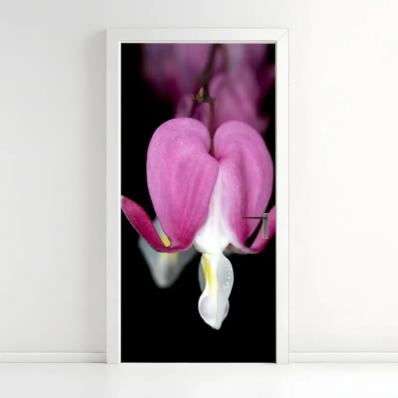 Türaufkleber zartes rosa herzblüte nahaufnahme