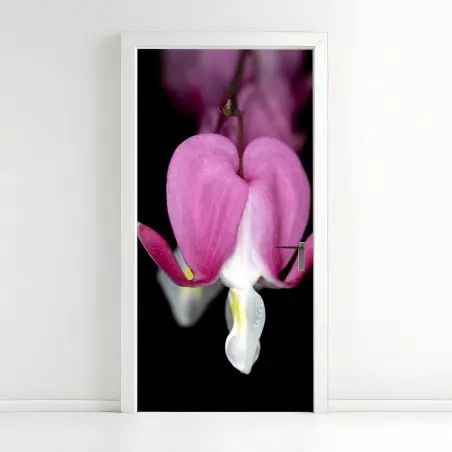 Türaufkleber zartes rosa herzblüte nahaufnahme – Pixers®