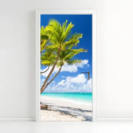 Türaufkleber tropischer palmstrand in Punta Cana – Pixers®