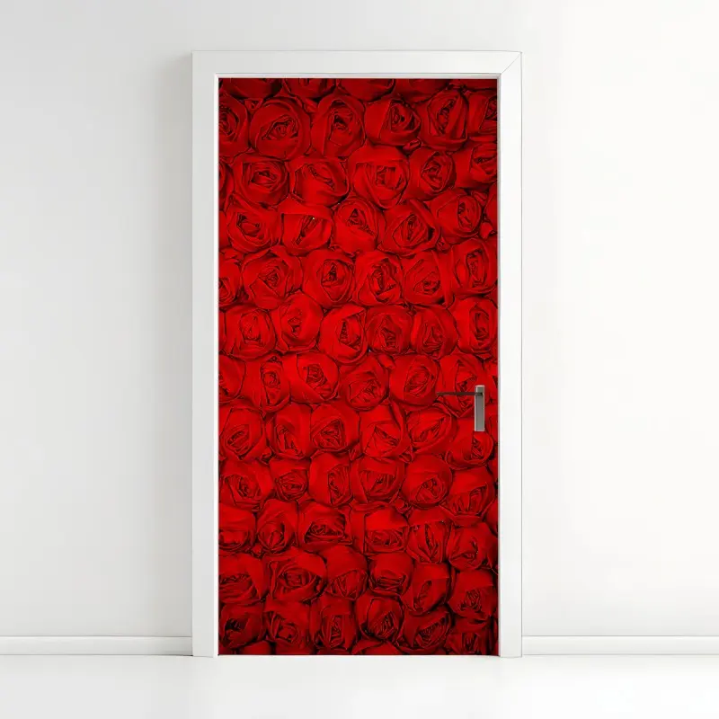 Türaufkleber endlose rote rosen