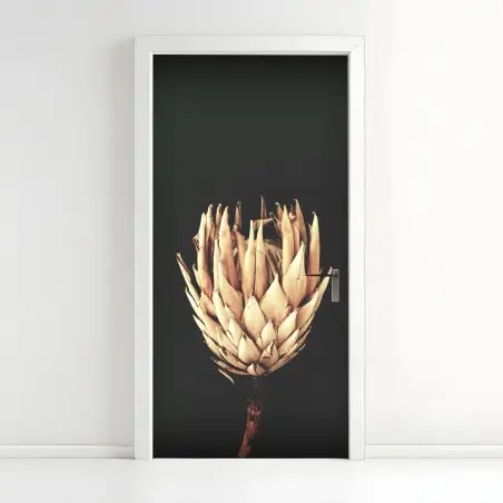 Türaufkleber getrocknete protea in sepia – Pixers®