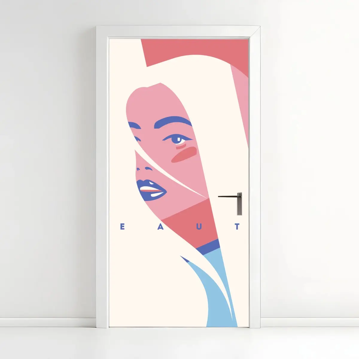 Türaufkleber pastell pop-art porträt der schönheit – Pixers®