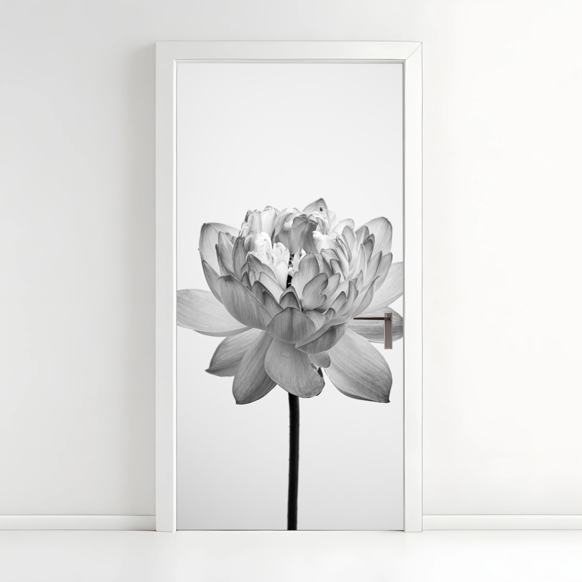 Türaufkleber ruhevoller lotus in graustufen – Pixers®