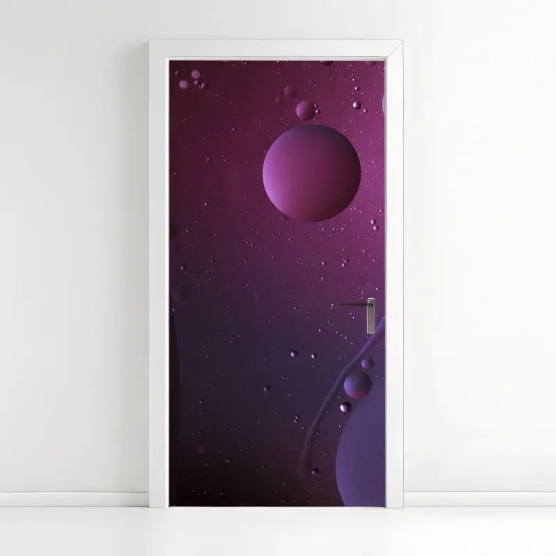 Türaufkleber violette kosmische sphären abstrakte kunst
