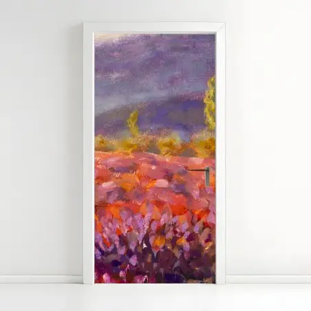 Türaufkleber Provence lavendelfeld gemälde – Pixers®
