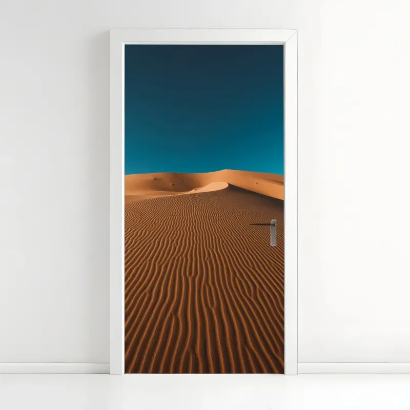 Türaufkleber goldene sanddünen unter tiefblauem himmel