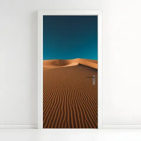 Türaufkleber goldene sanddünen unter tiefblauem himmel – Pixers®