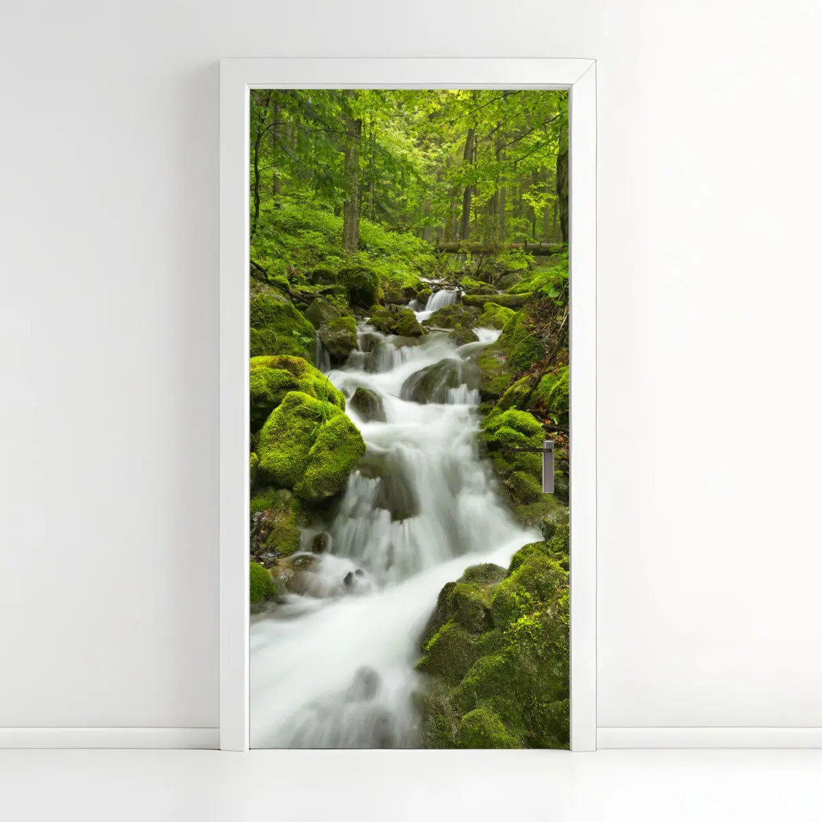 Türaufkleber moosiger wasserfall – Pixers®