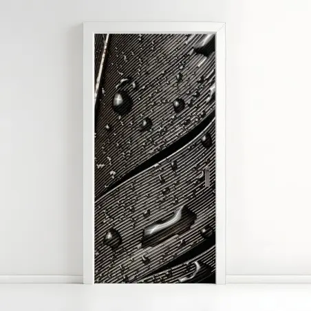 Türaufkleber monochrome feder mit wassertropfen – Pixers®