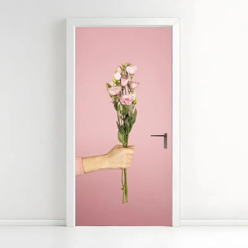 Türaufkleber zarter rosa eustoma-strauß
