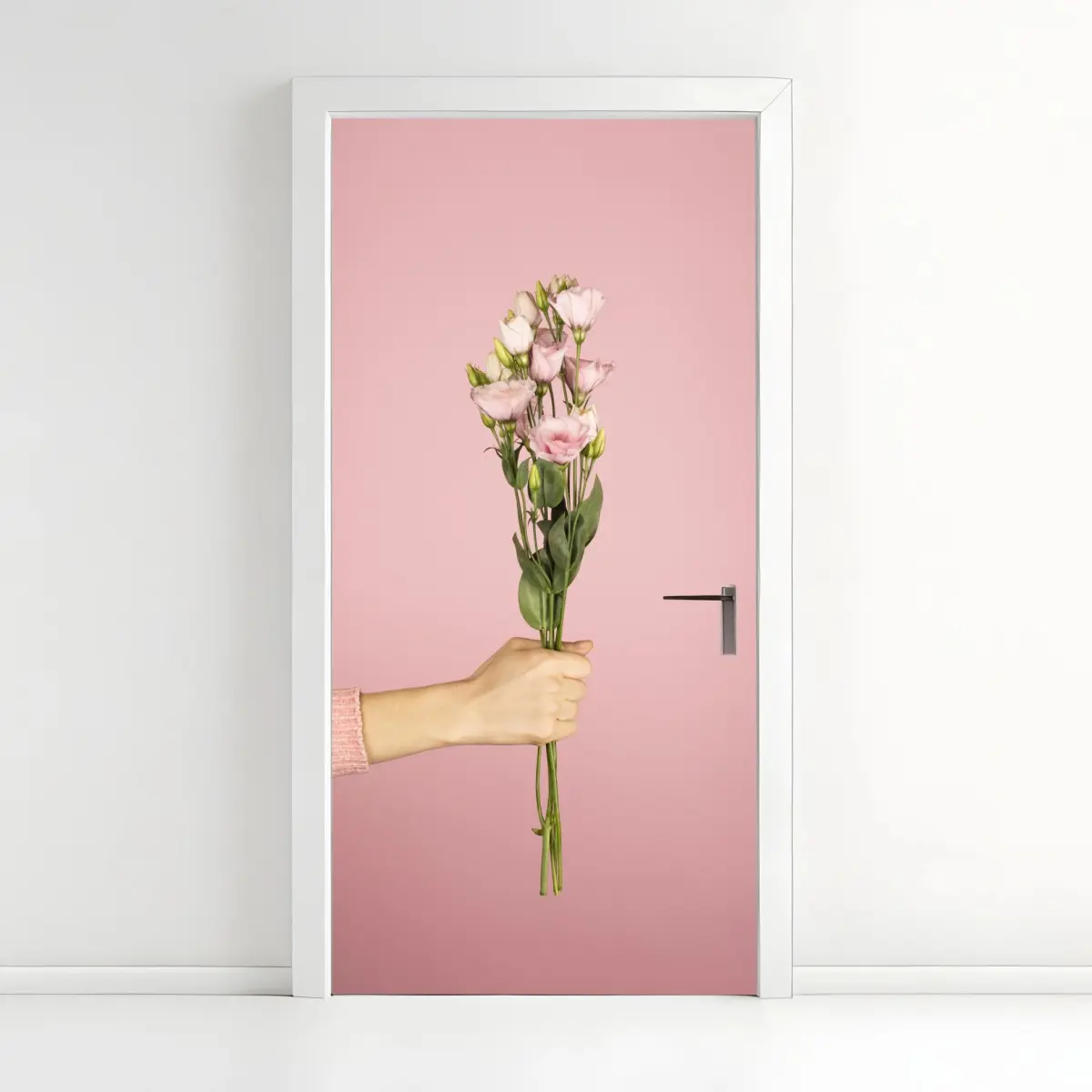Türaufkleber zarter rosa eustoma-strauß – Pixers®