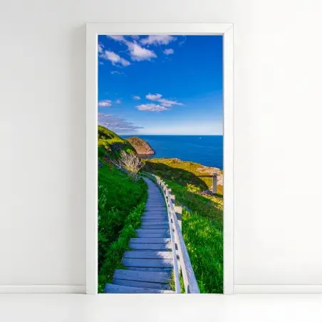 Türaufkleber küstenpfad mit blick auf das meer – Pixers®