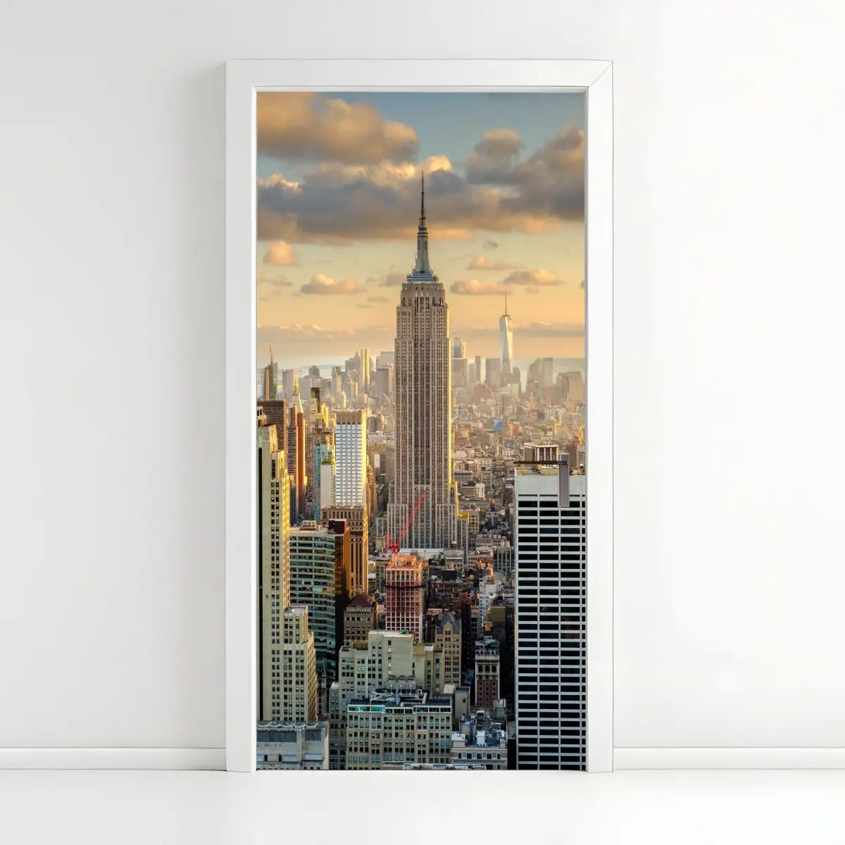 Türaufkleber New York skyline bei sonnenuntergang – Pixers®