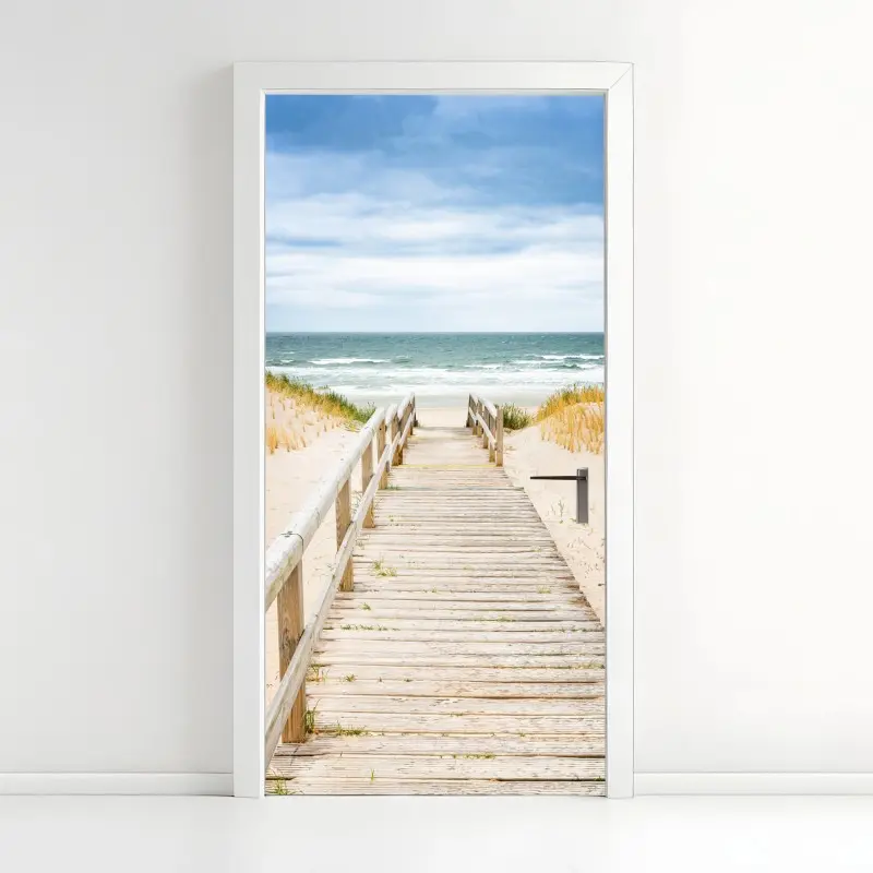 Türaufkleber holzsteg zum meer, Sylt
