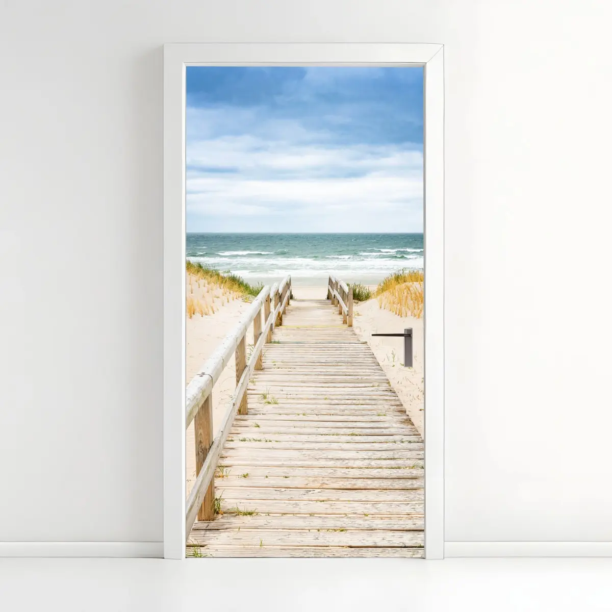 Türaufkleber holzsteg zum meer, Sylt – Pixers®