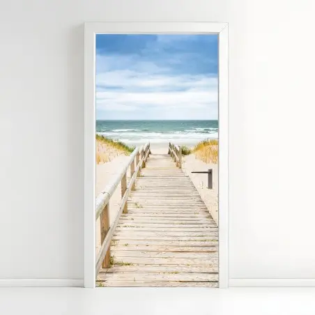 Türaufkleber holzsteg zum meer, Sylt – Pixers®