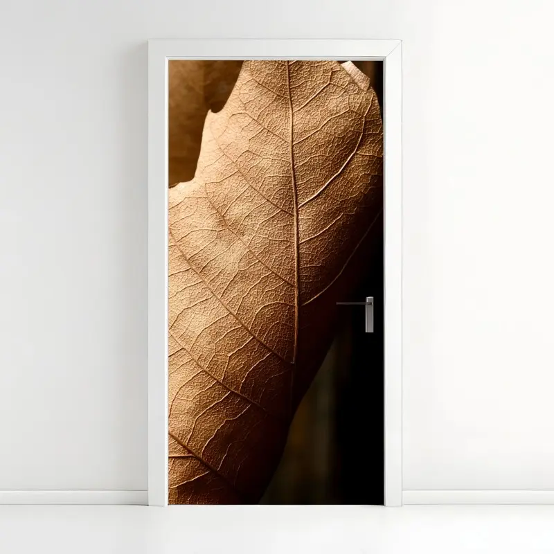 Türaufkleber strukturiertes trockenes blatt nahaufnahme