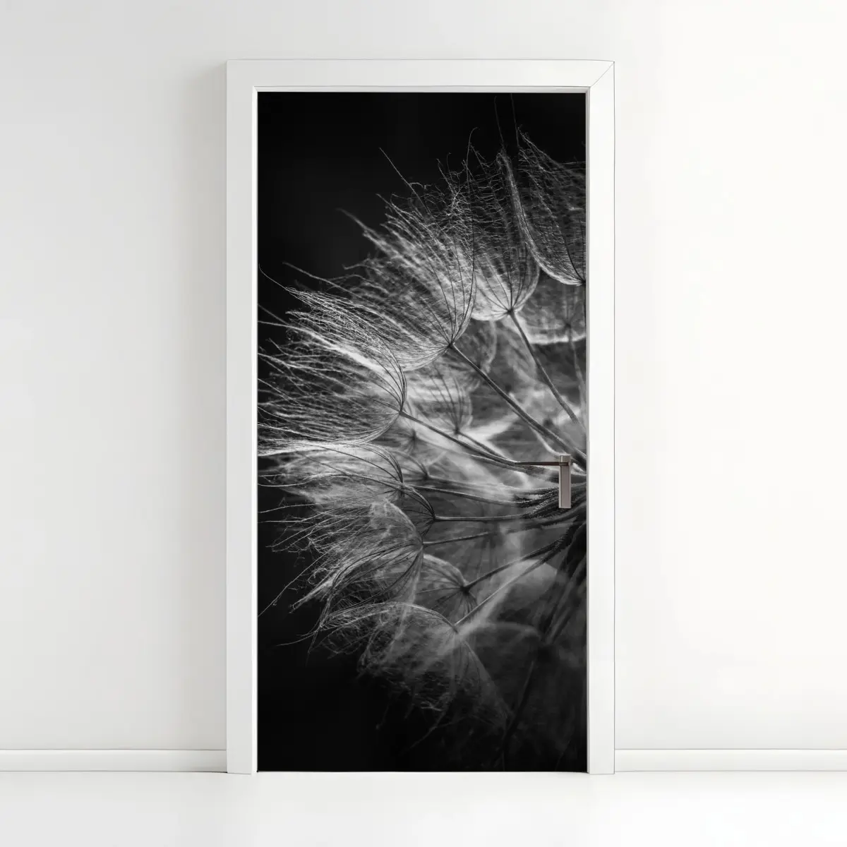 Türaufkleber zarter löwenzahn in monochrom – Pixers®