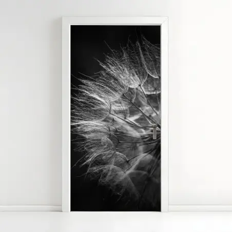Türaufkleber zarter löwenzahn in monochrom – Pixers®