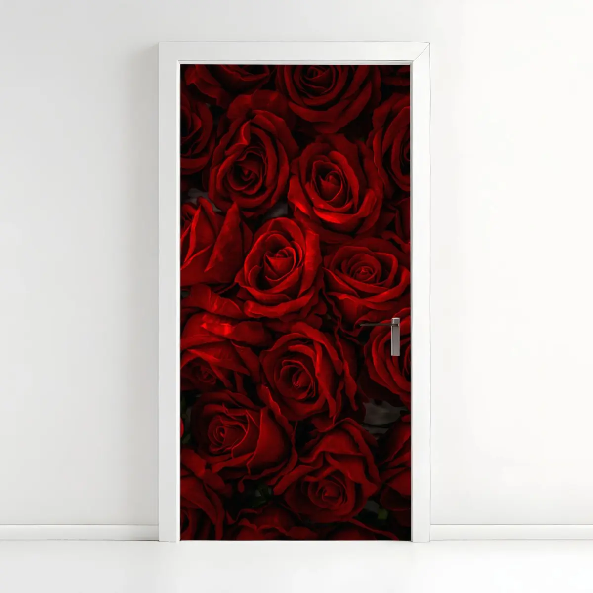 Türaufkleber intensive rote rosen nahaufnahme – Pixers®