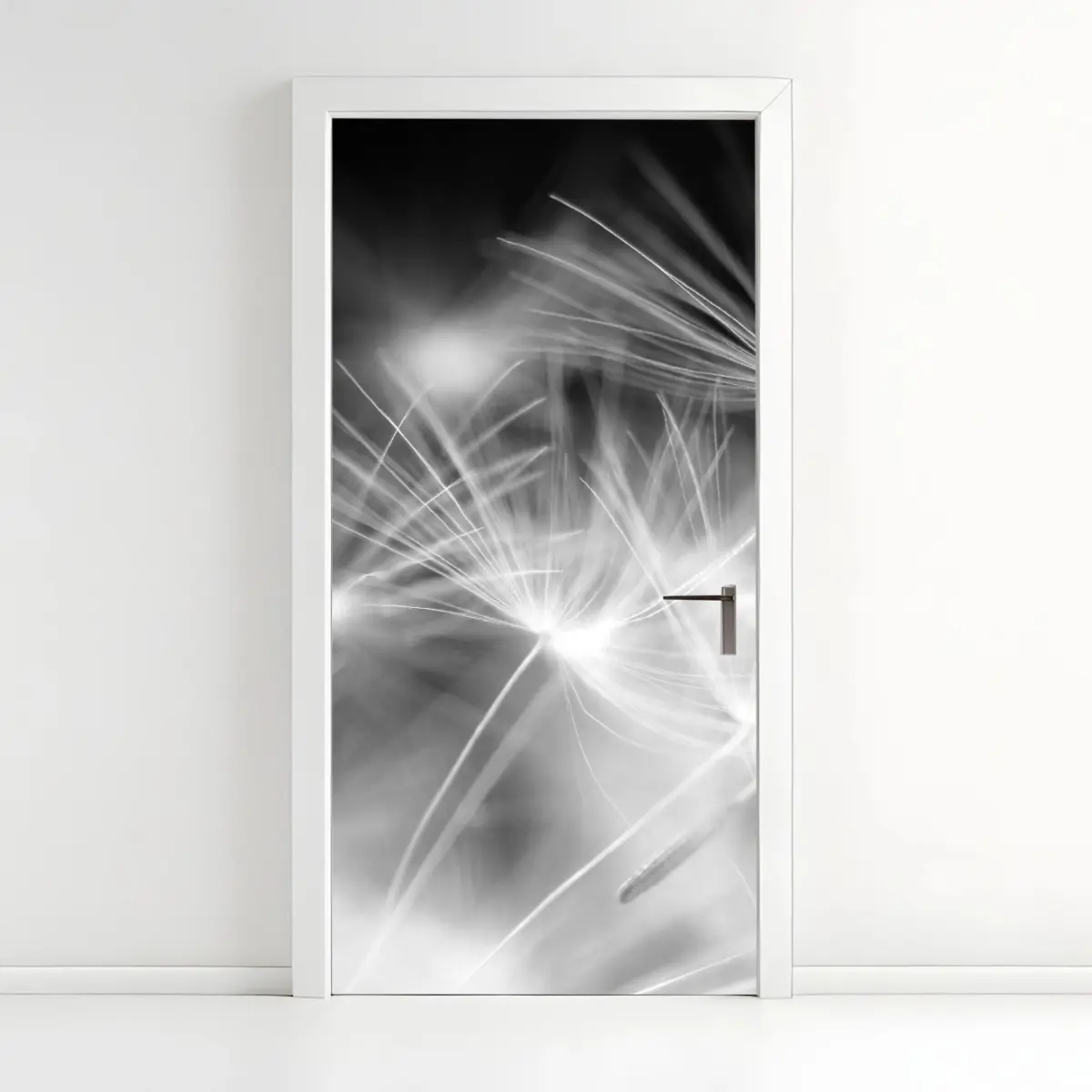 Türaufkleber zarte löwenzahnsamen in monochrom – Pixers®