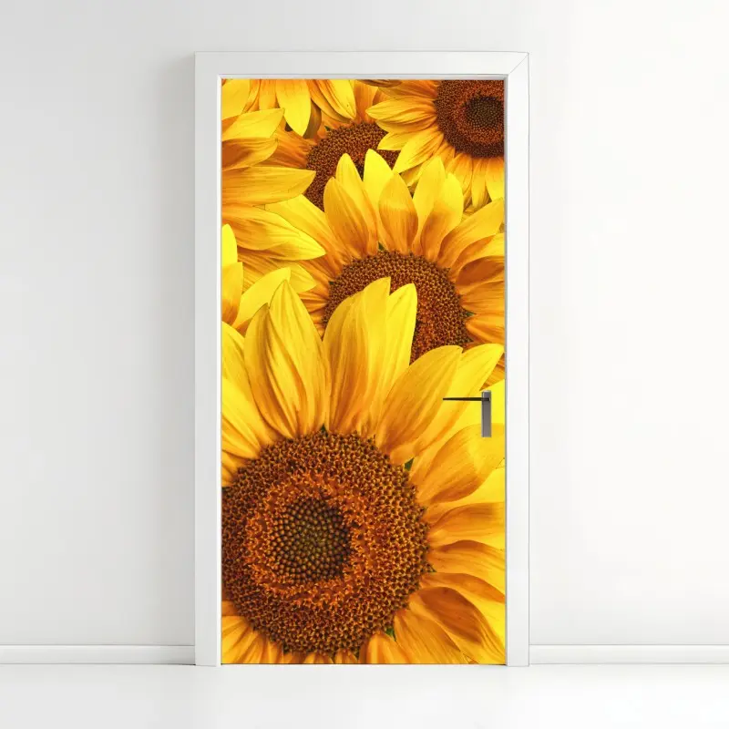 Türaufkleber goldene sonnenblumen