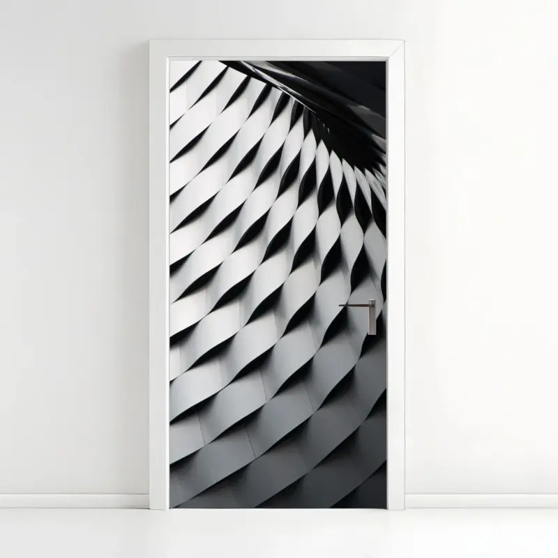 Türaufkleber monochromes geometrisches metallmuster
