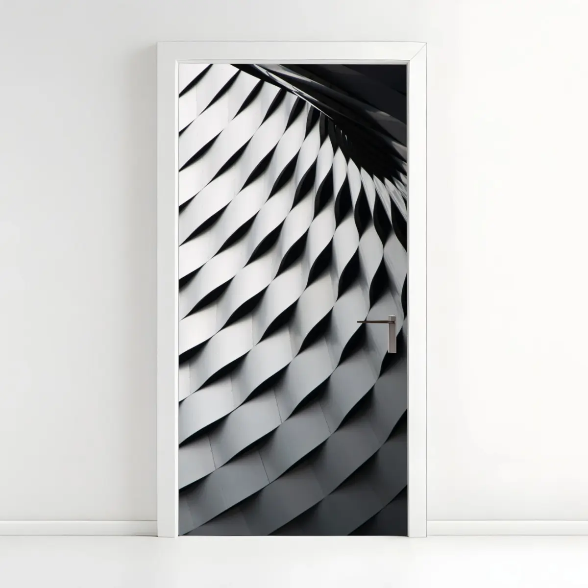 Türaufkleber monochromes geometrisches metallmuster – Pixers®