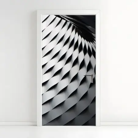Türaufkleber monochromes geometrisches metallmuster – Pixers®