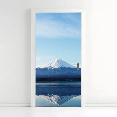 Türaufkleber berg Fuji spiegelung im see – Pixers®