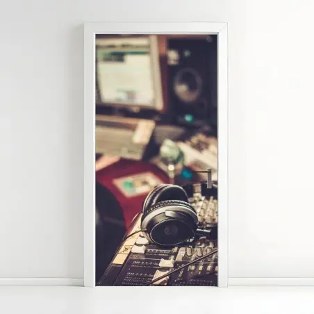 Türaufkleber vintage aufnahmestudio am mischpult – Pixers®
