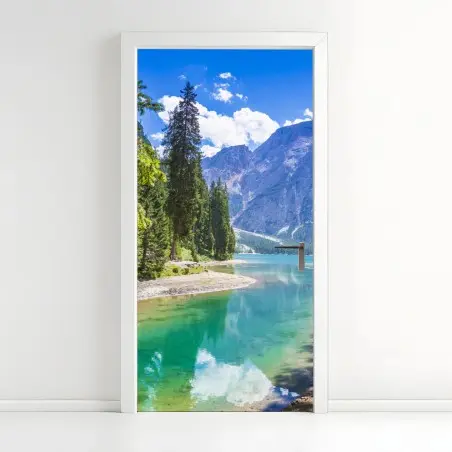 Türaufkleber Pragser Wildsee türkisblauer bergsee – Pixers®