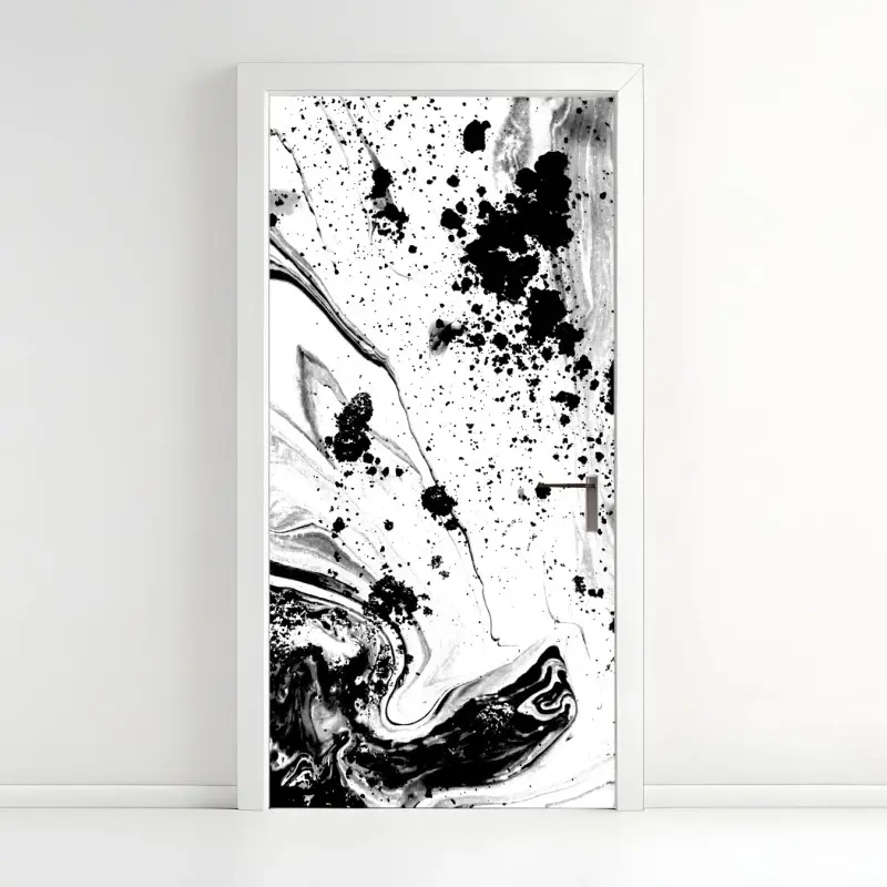 Türaufkleber monochromes marmormuster abstrakt