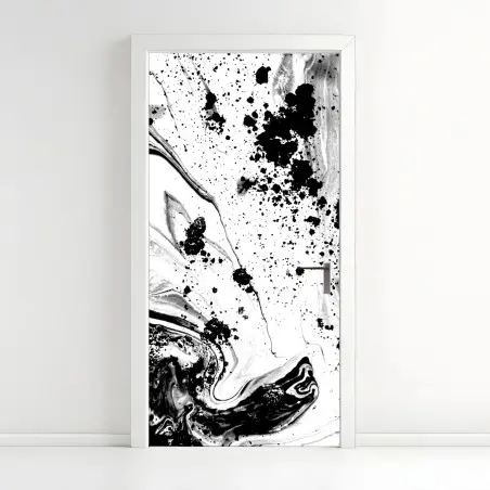 Türaufkleber monochromes marmormuster abstrakt – Pixers®