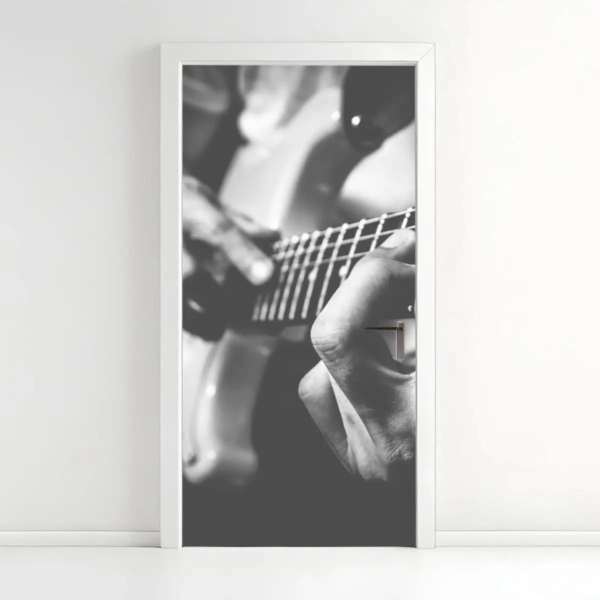 Türaufkleber monochrome gitarre nahaufnahme – Pixers®