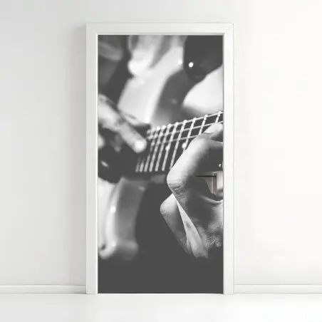 Türaufkleber monochrome gitarre nahaufnahme – Pixers®