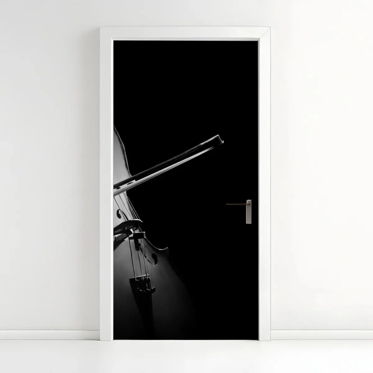 Türaufkleber elegantes cello in monochrom – Pixers®