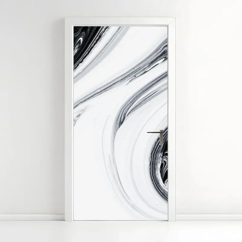 Türaufkleber monochromer marmorswirbel