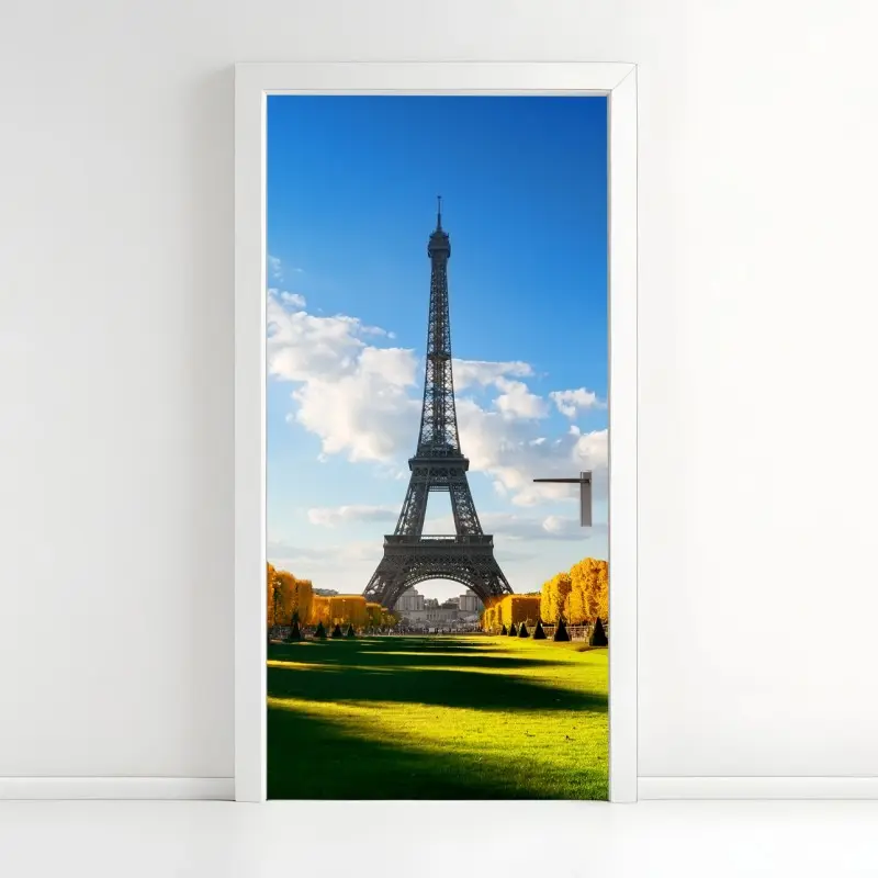 Türaufkleber frühling am Champs de Mars, Eiffelturm, Paris