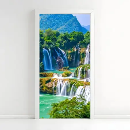 Türaufkleber smaragdgrüne kaskaden – Pixers®