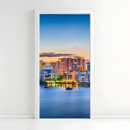 Türaufkleber Sarasota bei dämmerung über der bucht – Pixers®