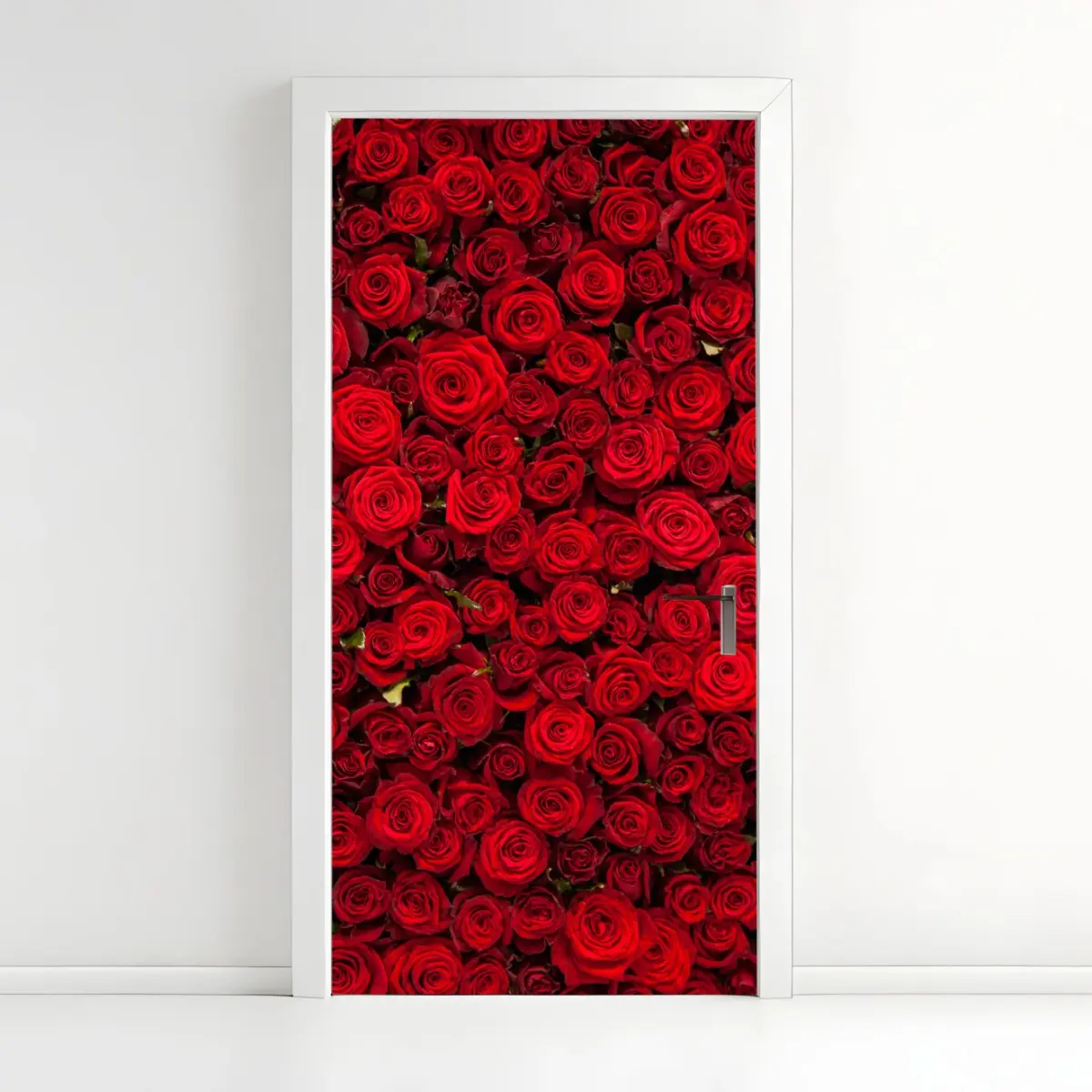 Türaufkleber endlose wand aus roten rosen – Pixers®