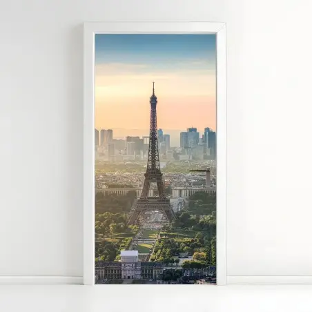 Türaufkleber Paris stadtbild bei sonnenuntergang mit dem Eiffelturm – Pixers®