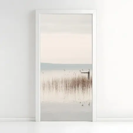 Türaufkleber ruhige schilfzone am see – Pixers®