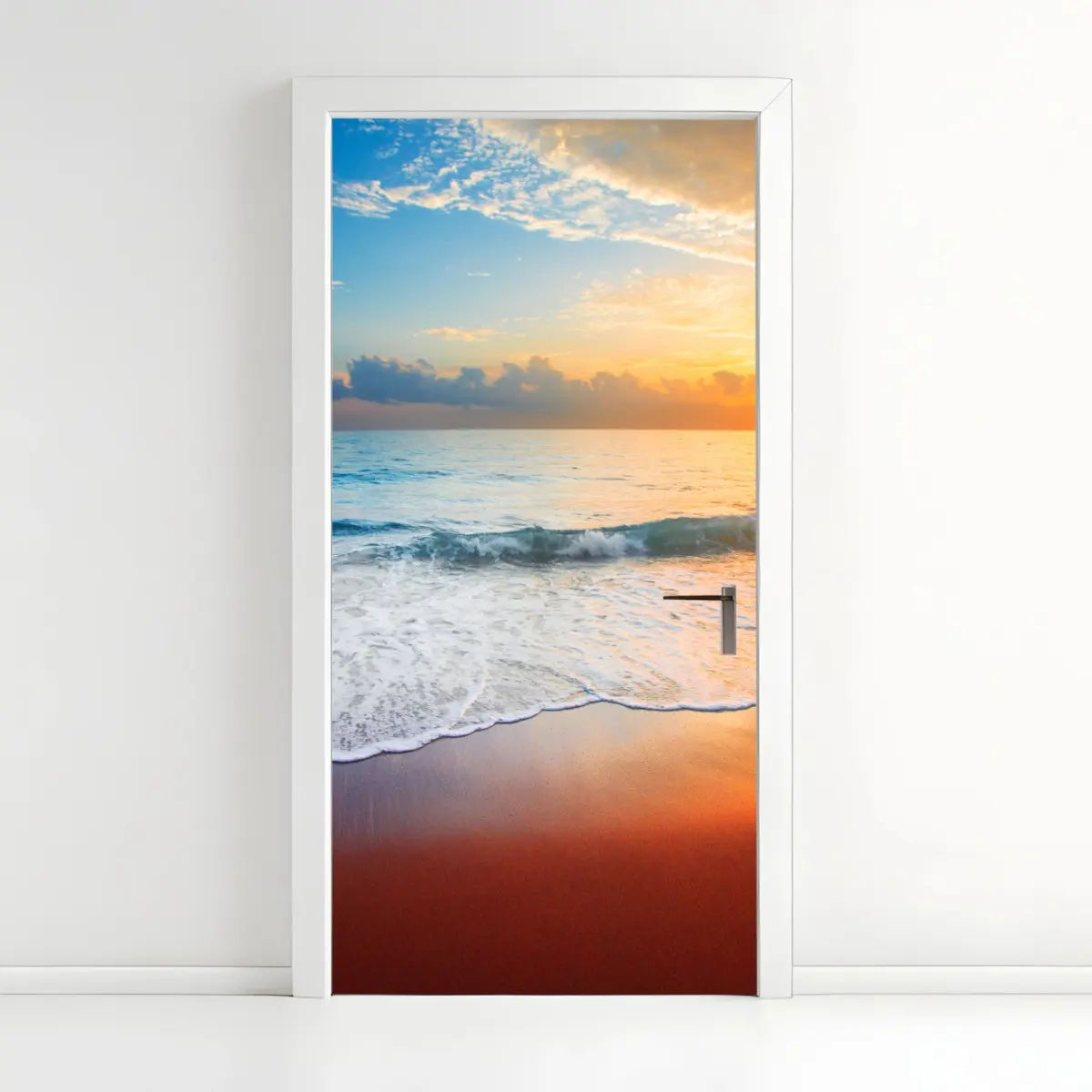 Türaufkleber ruhiger sonnenuntergang über dem meer – Pixers®