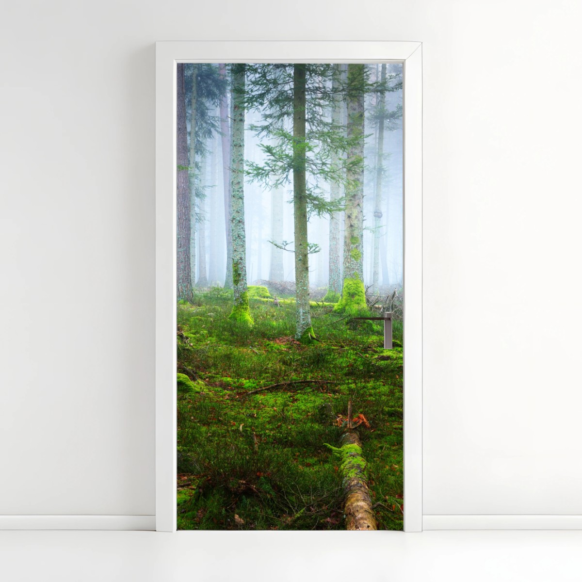 Türaufkleber nebliger kiefernwald aus dem Elsass – Pixers®