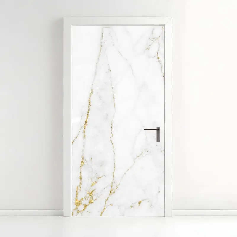 Türaufkleber weißer marmor mit goldenen adern
