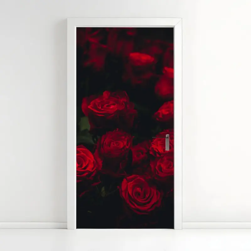 Türaufkleber dunkler rosenstrauß