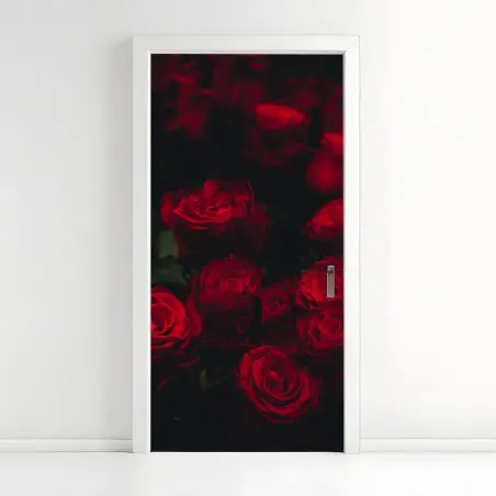 Türaufkleber dunkler rosenstrauß – Pixers®