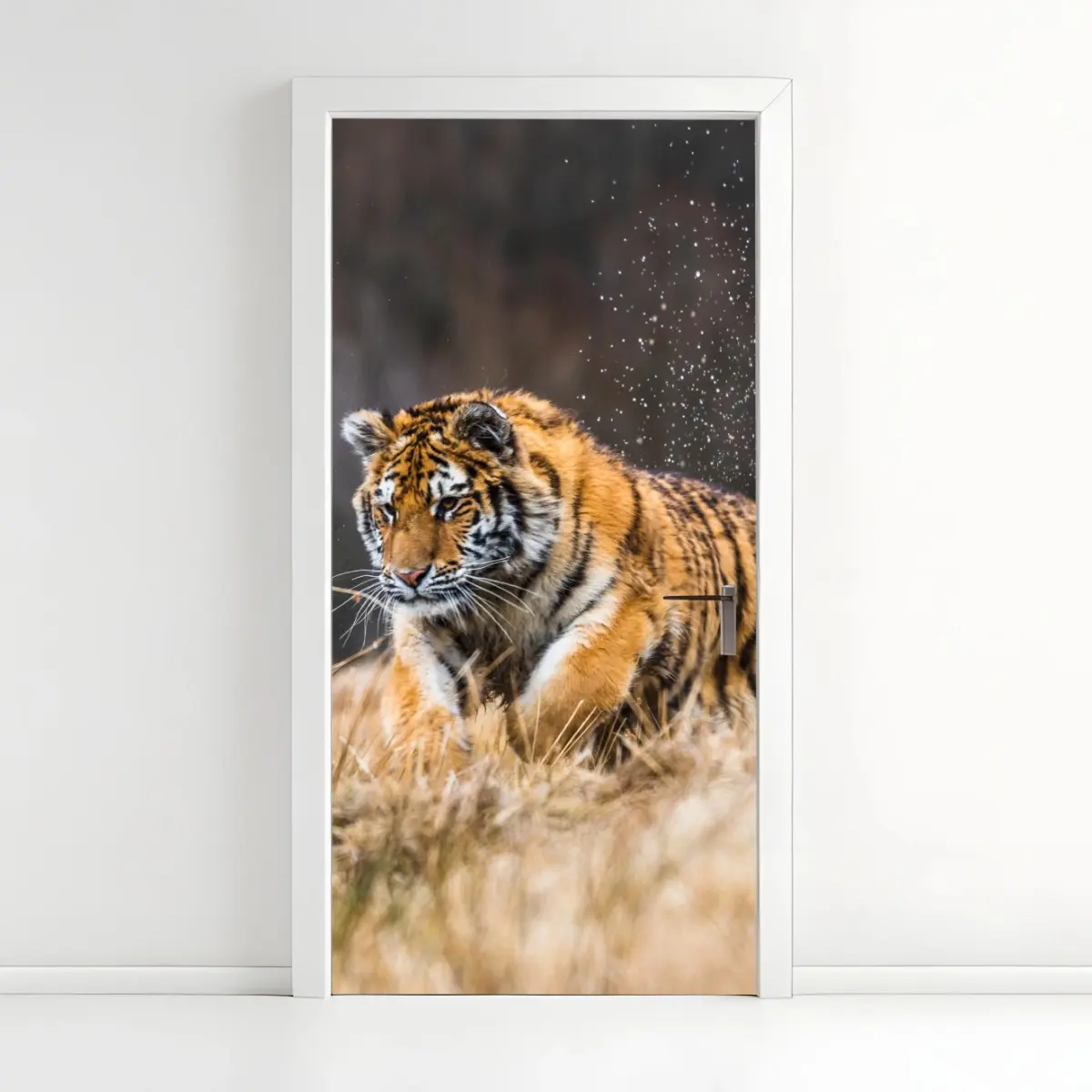 Türaufkleber sibirischer tiger in bewegung – Pixers®